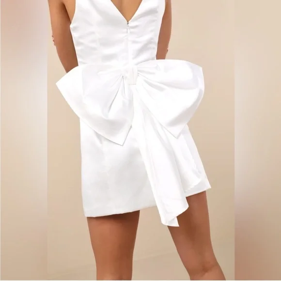 Lulus Charming Celebration Bow Mini Dress - Picture 2 of 3